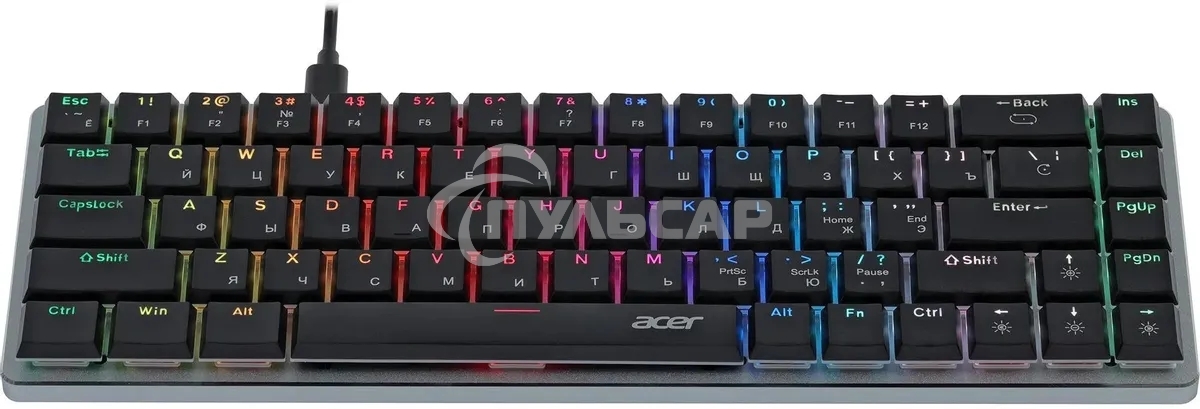 Клавиатура проводная Acer OKW302 (ZL.KBDCC.01C), USB, серебристый