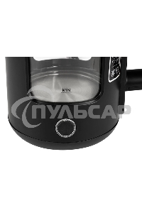 Чайник электрический Energy E-256, 1500Вт, 1,5л, стекло, черный