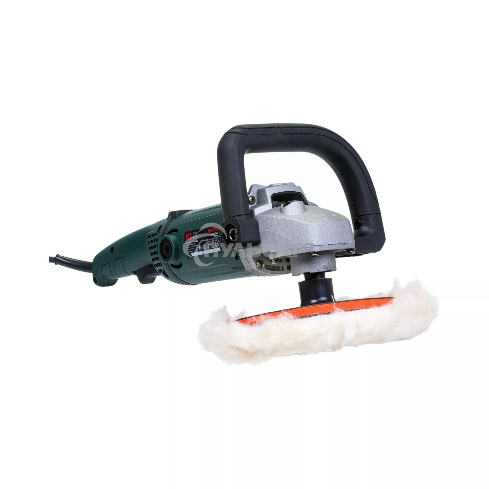 Профессиональная полировальная угловая машина KLPRO KLPJ42180 (1400вт, 3300 об/мин, 230мм, шерстяной войлок в комплекте)