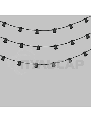 Гирлянда Neon-night Белт-Лайт 2 жилы, 50м, шаг 20см, 250 патронов E27, IP65, черный круглый провод