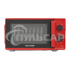 Микроволновая печь Willmark WMO-203GMR, 20л,700Вт, механич.ПУ, ручка д/л откр.дв,6 ур.мощн., красная
