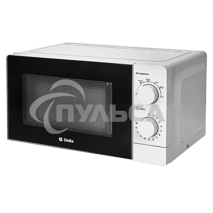 Микроволновая печь DELTA DL-87L20 белый, 20 л, 700 Вт, переключатели - поворотный механизм
