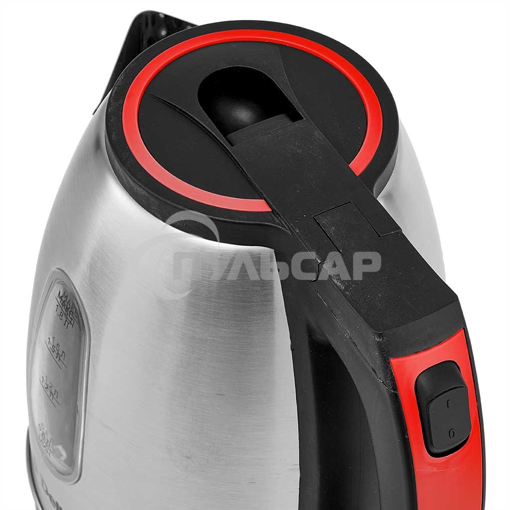 Чайник электрический DELTA DL-1114 нерж. с красным