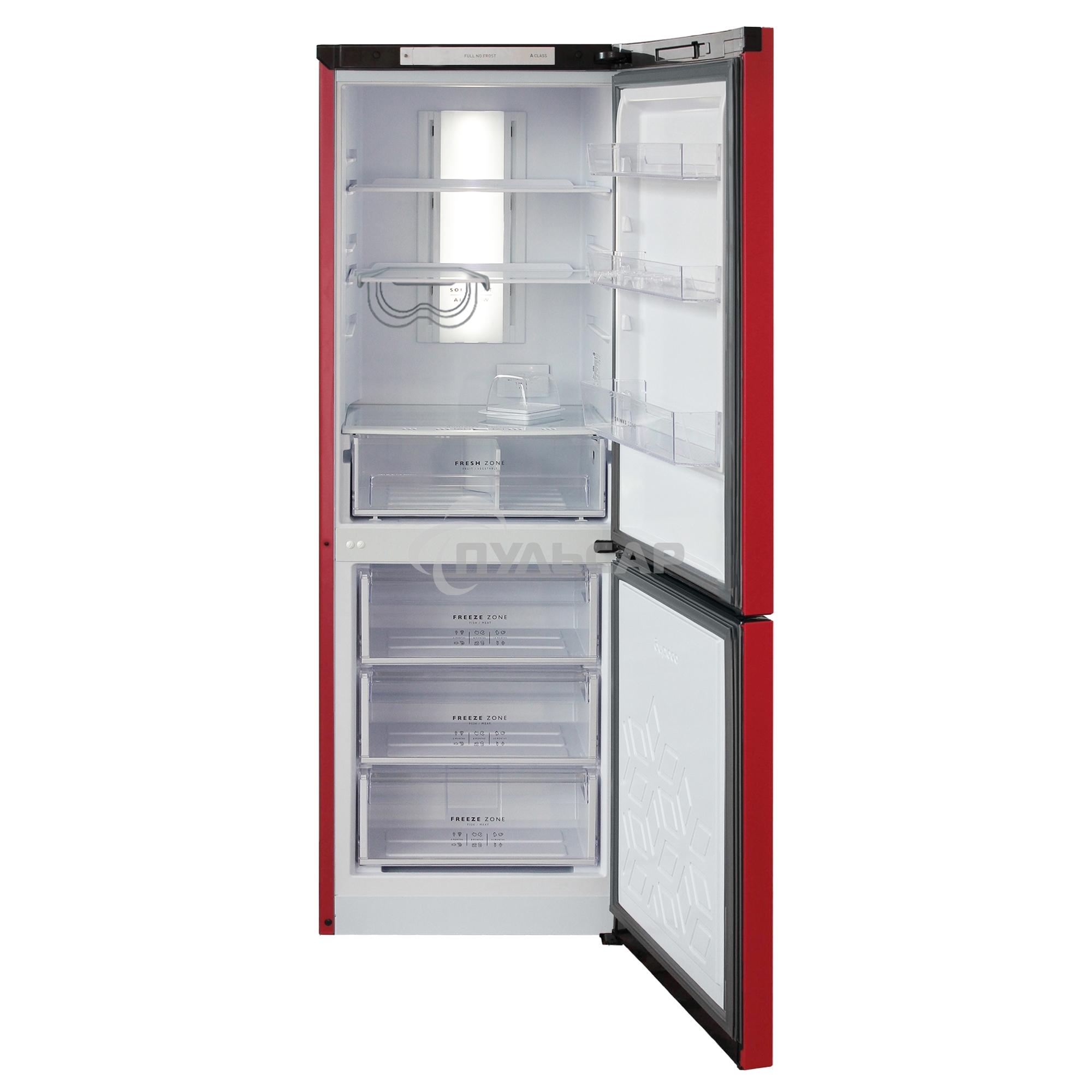 Холодильник Бирюса B-H920NF красный двухкамерный 210/100 л морозилка снизу, No Frost