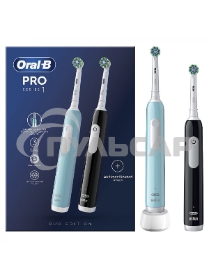 Набор электрических зубных щеток Oral-B Pro Series 1 бирюзовый/черный