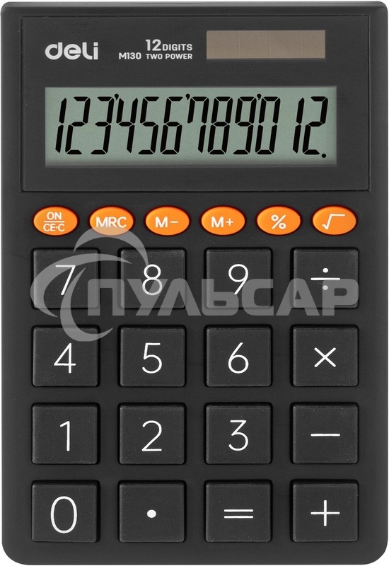 Калькулятор карманный Deli EM130D-GREY темно-серый 12-разр.