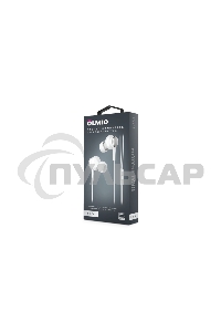 Наушники-гарнитура OLMIO Fly 3.5мм, белые, с микрофоном и кнопкой ответа