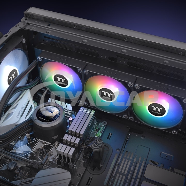 Система водяного охлаждения Thermaltake TH360 V2 Ultra ARGB Soc-AM5/AM4/1200/1700/1851 черный 4-pin 25.8dB Al+Cu LCD Ret (CL-W384-PL12SW-A)