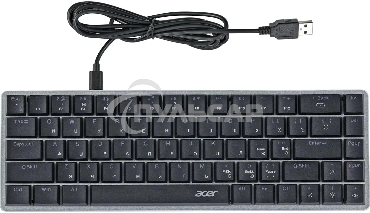 Клавиатура проводная Acer OKW302 (ZL.KBDCC.01C), USB, серебристый