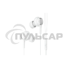Наушники-гарнитура OLMIO Fly 3.5мм, белые, с микрофоном и кнопкой ответа