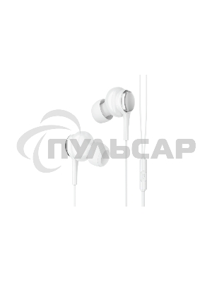 Наушники-гарнитура OLMIO Fly 3.5мм, белые, с микрофоном и кнопкой ответа
