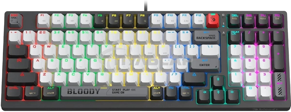 Клавиатура беспроводная механическая A4Tech Bloody WS98 USB черный/серый (WS98)