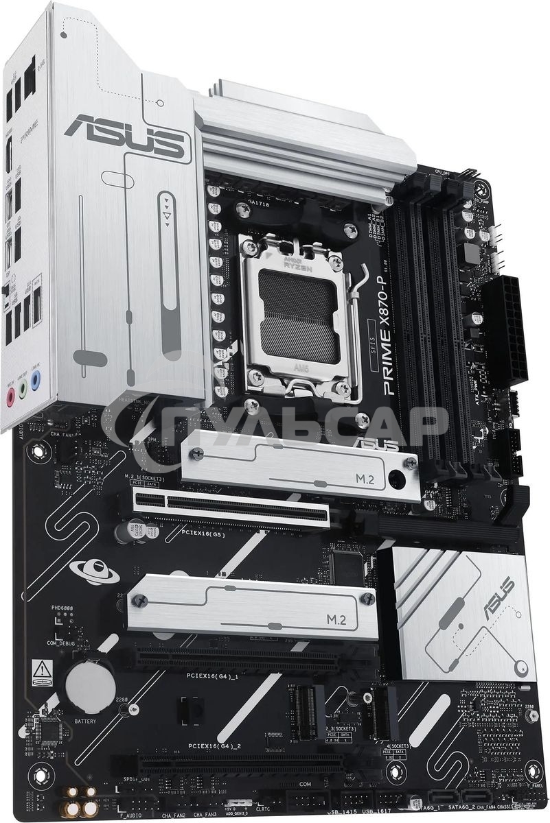 Материнская плата ASUS PRIME X870-P, AM5, AMD X870, 4xDDR5, 2xSATA, 4xM.2, 1xPCIe 5.0 x16, 2xPCIe 4.0 x1, 1xHDMI, 2xUSB-C, 1x 2.5Gb LAN, 4xUSB-A 3.2 Gen 1, 1xUSB-A 3.2 Gen 2, 4xUSB-A 2.0, 3x3.5 мм, 7.1, ATX