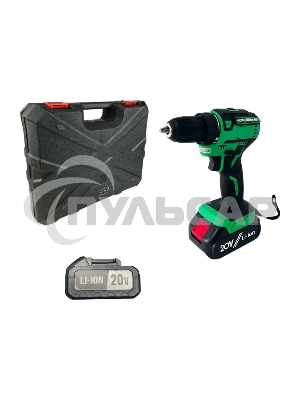 Дрель-шуруповерт Zitrek Greenpower 20 Pro 063-4061, Аккумуляторная, 20В, 2 АКБ, Кейс