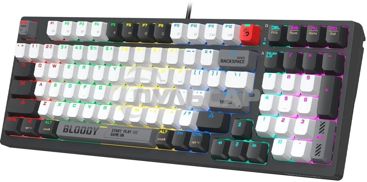 Клавиатура беспроводная механическая A4Tech Bloody WS98 USB черный/серый (WS98)