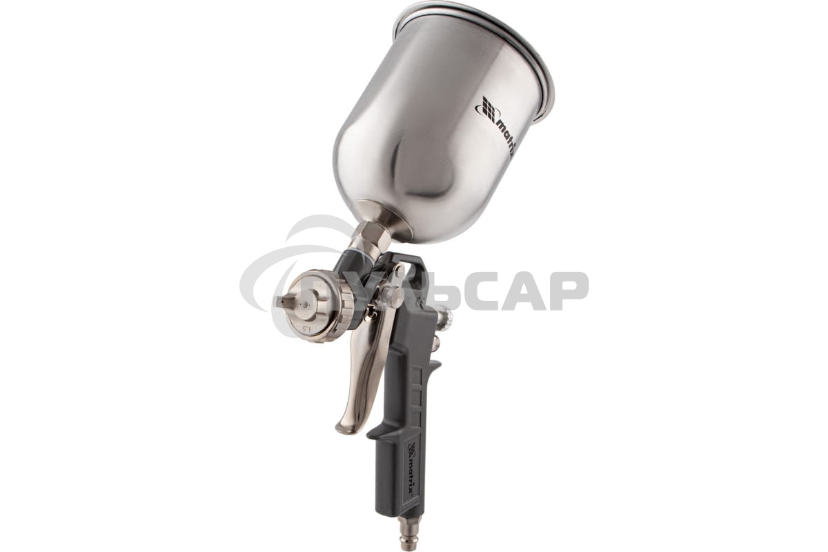 Краскопульт пневматический Matrix краскораспылитель пневмат. с верхним бачком v= 0.6л + сопла