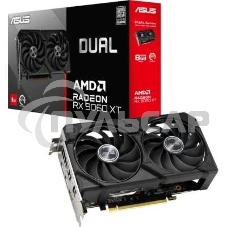 Видеокарта Asus PCI-E 5.0 DUAL-RX9060XT-8G AMD Radeon RX 9060XT 8Gb 128bit GDDR6 2550/20000 HDMIx1 DPx2 HDCP Ret