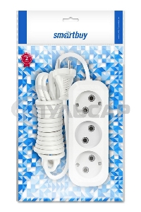 Удлинитель бытовой Smartbuy (SBE-10-3-05-N) 3 гнз х 5,0 м (10А/2.2кВт, ПВС 2х1.0)
