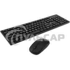 Комплект клавиатура + мышь Оклик S255W клав:черный мышь:черный USB беспроводная Multimedia (1909361)