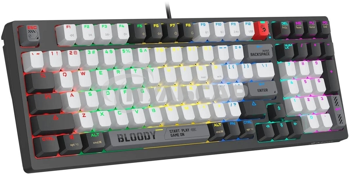 Клавиатура беспроводная механическая A4Tech Bloody WS98 USB черный/серый (WS98)
