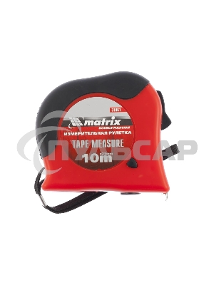 Рулетка Matrix double fixation 10мх25мм обрезиненный корпус двойная плавная фиксация