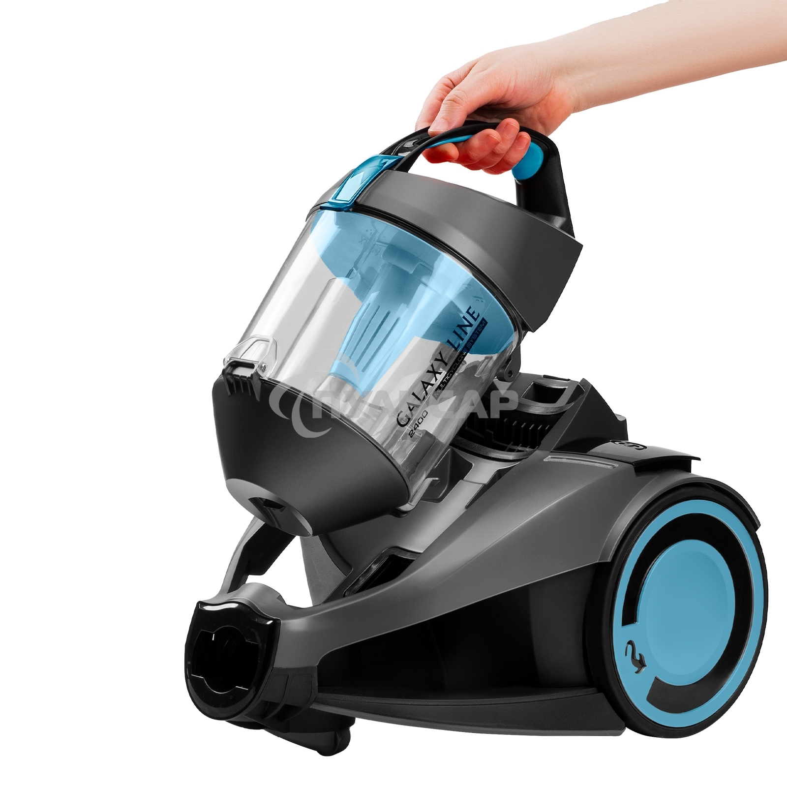 Пылесос Galaxy Line GL 6224 серый/голубой, 300/2400 Вт, уборка сухая, пылесборник контейнер, 2 л