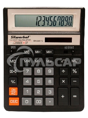 Калькулятор настольный Silwerhof SH-888X-12 черный 12-разр.