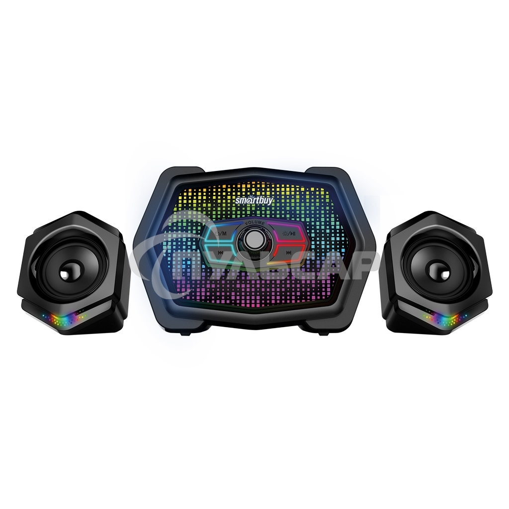 Акустическая система 2.1 Smartbuy W70, Bluetooth, 11Вт, RGB-подсветка, черная (арт. SBA-5150)