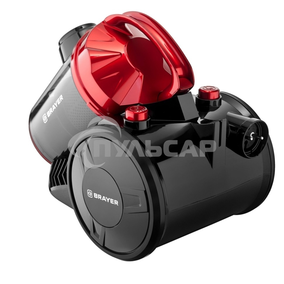 Пылесос BRAYER BR4202 черный/красный, 450/2200 Вт, уборка сухая, пылесборник контейнер 2.5 л