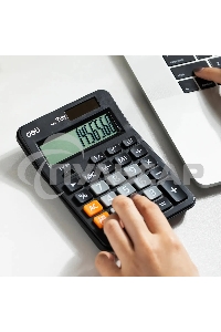 Калькулятор настольный Deli EM210 черный 12-разр.