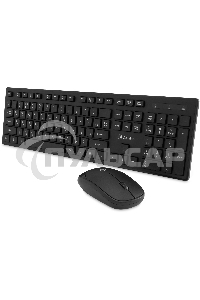 Комплект клавиатура + мышь Оклик S255W клав:черный мышь:черный USB беспроводная Multimedia (1909361)