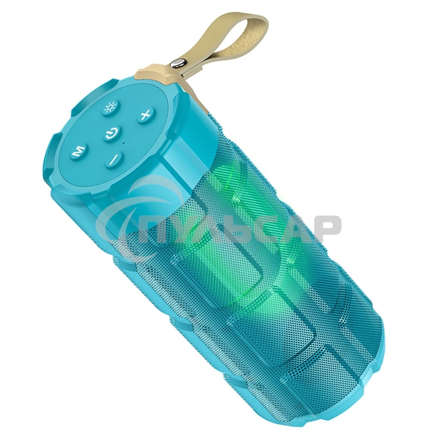 Портативная колонка HOCO HC7 синий павлин LED подсветка