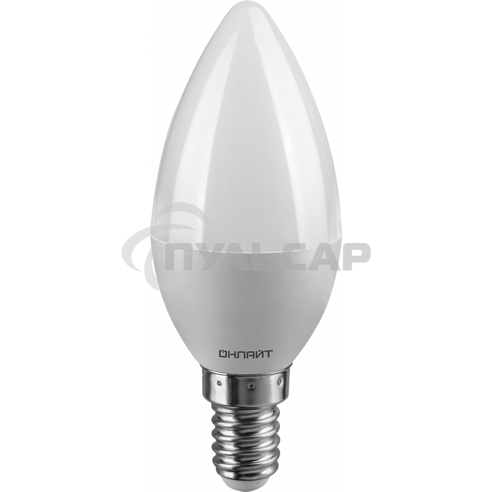 Лампа светодиодная ОНЛАЙТ 61128 OLL-C37-8-230-6.5K-E14-FR