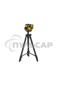 Лазерный уровень мультипризменный Denzel DLV-360-3T, 30 м, зеленый луч, Li-Ion 2,4 Aч, штатив
