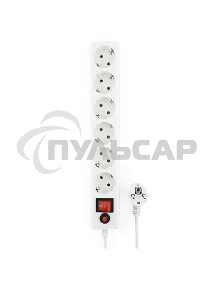 Сетевой фильтр Гарнизон ECL-6-W-3, 6р, 10А, 3м, ур.защиты 4, белый, пакет