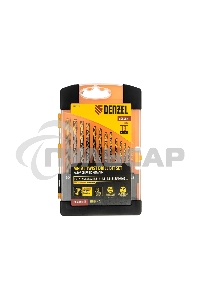 Набор сверл по металлу Denzel 1,5-6,5мм, Р6М5К8-TiN, Golden Tip, 13 шт 723006