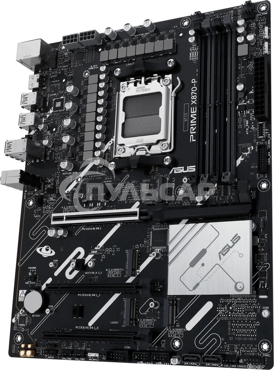 Материнская плата ASUS PRIME X870-P, AM5, AMD X870, 4xDDR5, 2xSATA, 4xM.2, 1xPCIe 5.0 x16, 2xPCIe 4.0 x1, 1xHDMI, 2xUSB-C, 1x 2.5Gb LAN, 4xUSB-A 3.2 Gen 1, 1xUSB-A 3.2 Gen 2, 4xUSB-A 2.0, 3x3.5 мм, 7.1, ATX