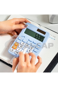 Калькулятор настольный Deli EM210FBLUE синий 12-разр.