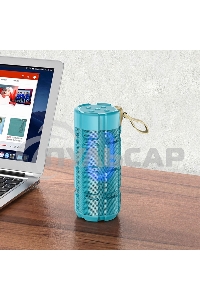 Портативная колонка HOCO HC7 синий павлин LED подсветка