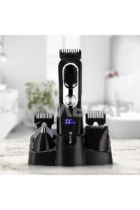 Триммер Vitek VT-2549 BK Питание сеть/аккумулятор. Встроенная аккумуляторная батарея Li-ion 700 mAh 3,7V. Время зарядки 90мин. Время автономной работы 45мин. Влажная очистка. Детальный триммер. Индикатор зарядки. ЖК дисплей с индикацией процента зарядки б