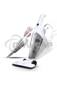 Пылесос вертикальный Deerma DX118C белый/серый, питание от сети, 140 Вт, уборка сухая, пылесборник 1.2 л