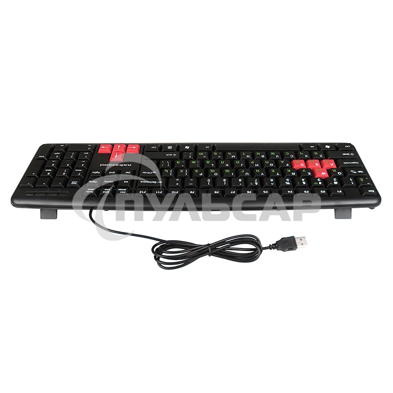 Клавиатура проводная NAKATOMI KN-02U USB черный-красный