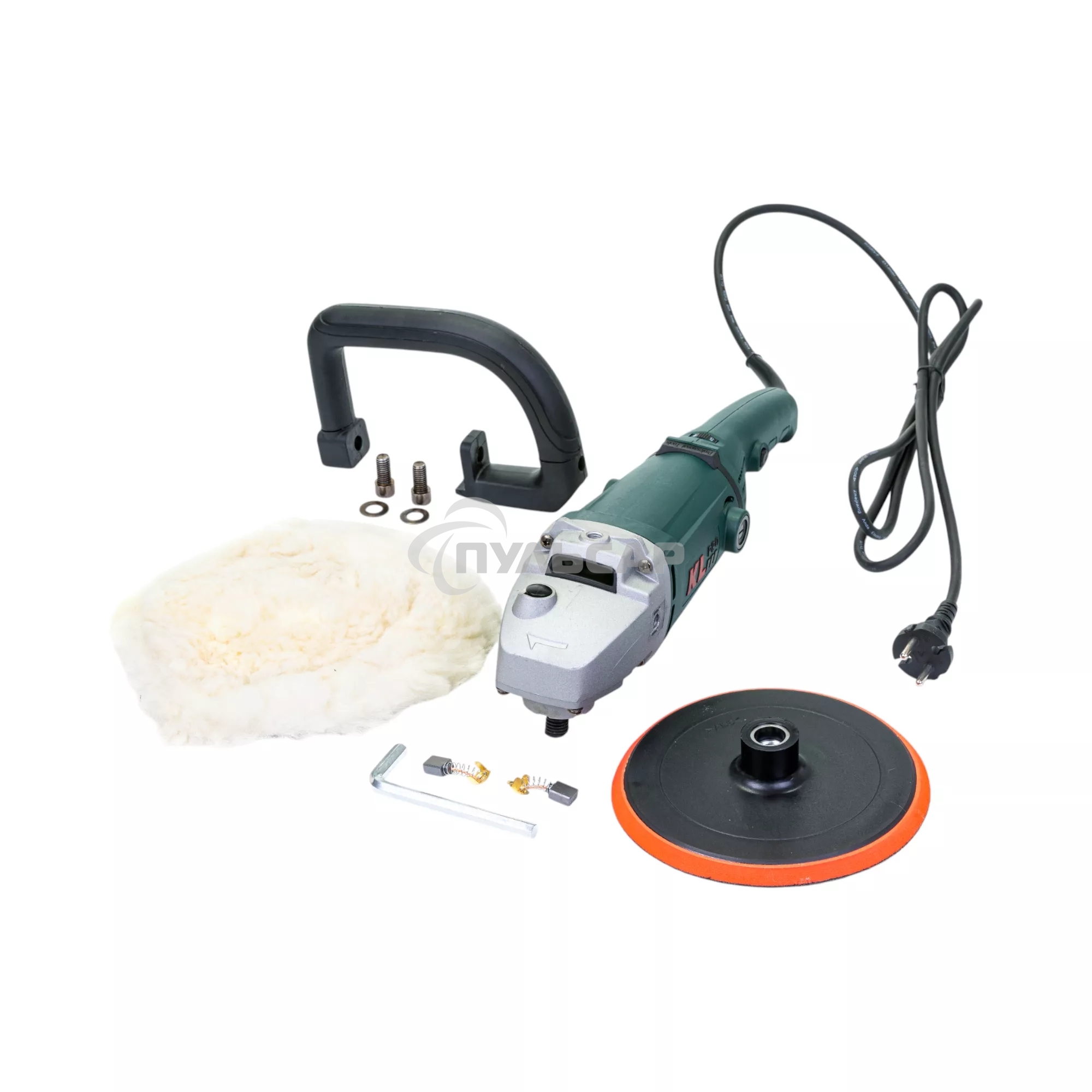 Профессиональная полировальная угловая машина KLPRO KLPJ42180 (1400вт, 3300 об/мин, 230мм, шерстяной войлок в комплекте)