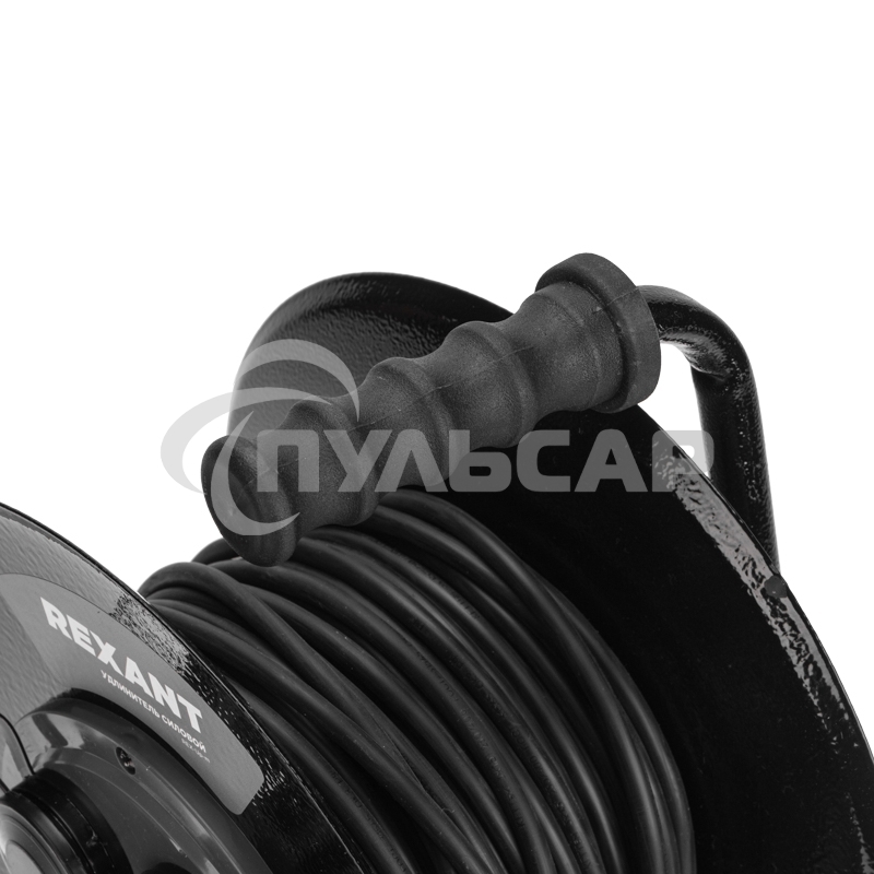 Удлинитель силовой Rexant КГ на катушке 4 гнезда, с/з, 30м, 3х1,5мм², IP44 c защитными крышками, металлическая катушка