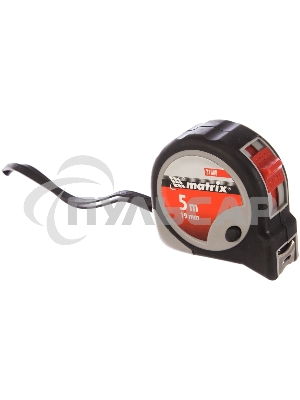 Рулетка Matrix continuous fixation 5мх19мм обрезиненный корпус плавная фиксация