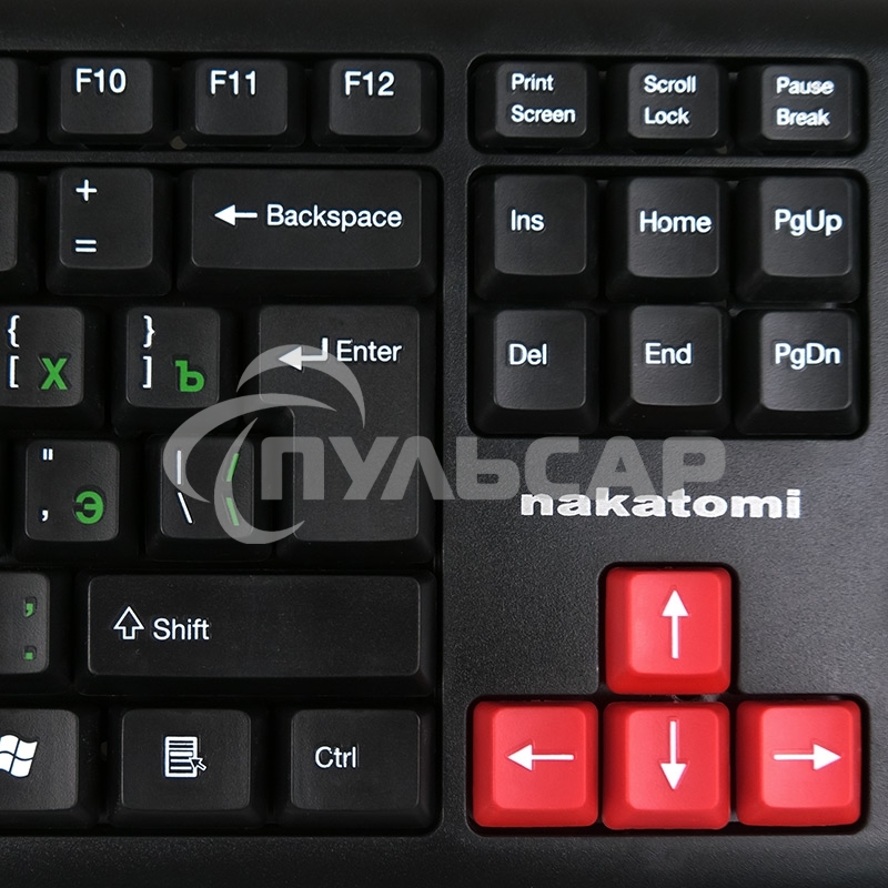 Клавиатура проводная NAKATOMI KN-02U USB черный-красный