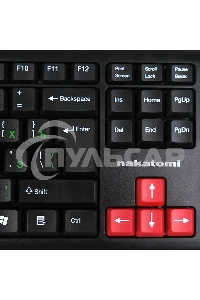 Клавиатура проводная NAKATOMI KN-02U USB черный-красный