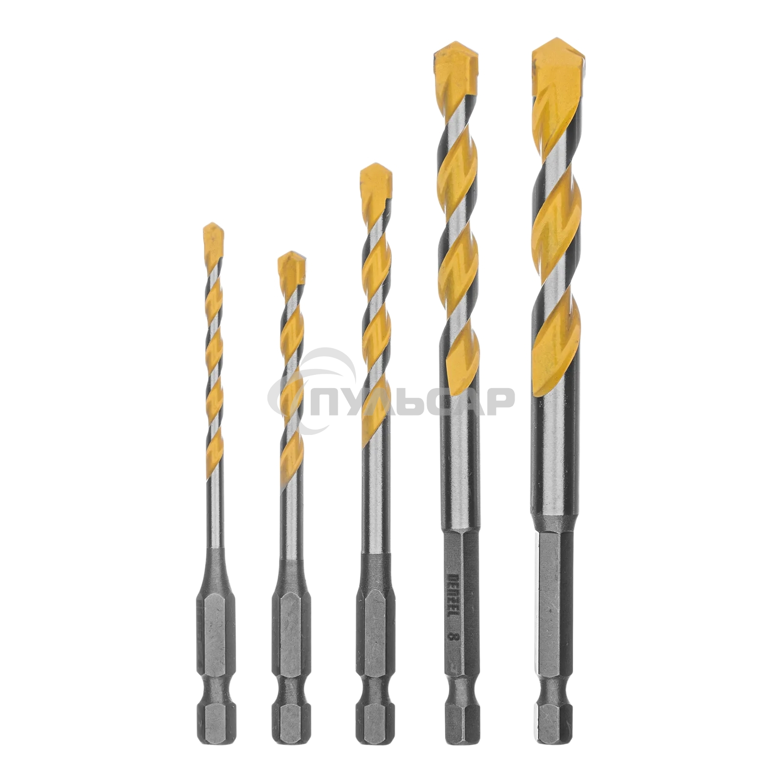 Набор сверл универсальных Denzel Multi cut, 4-10 мм, 5 шт