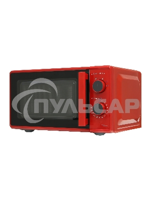 Микроволновая печь Willmark WMO-203GMR, 20л,700Вт, механич.ПУ, ручка д/л откр.дв,6 ур.мощн., красная