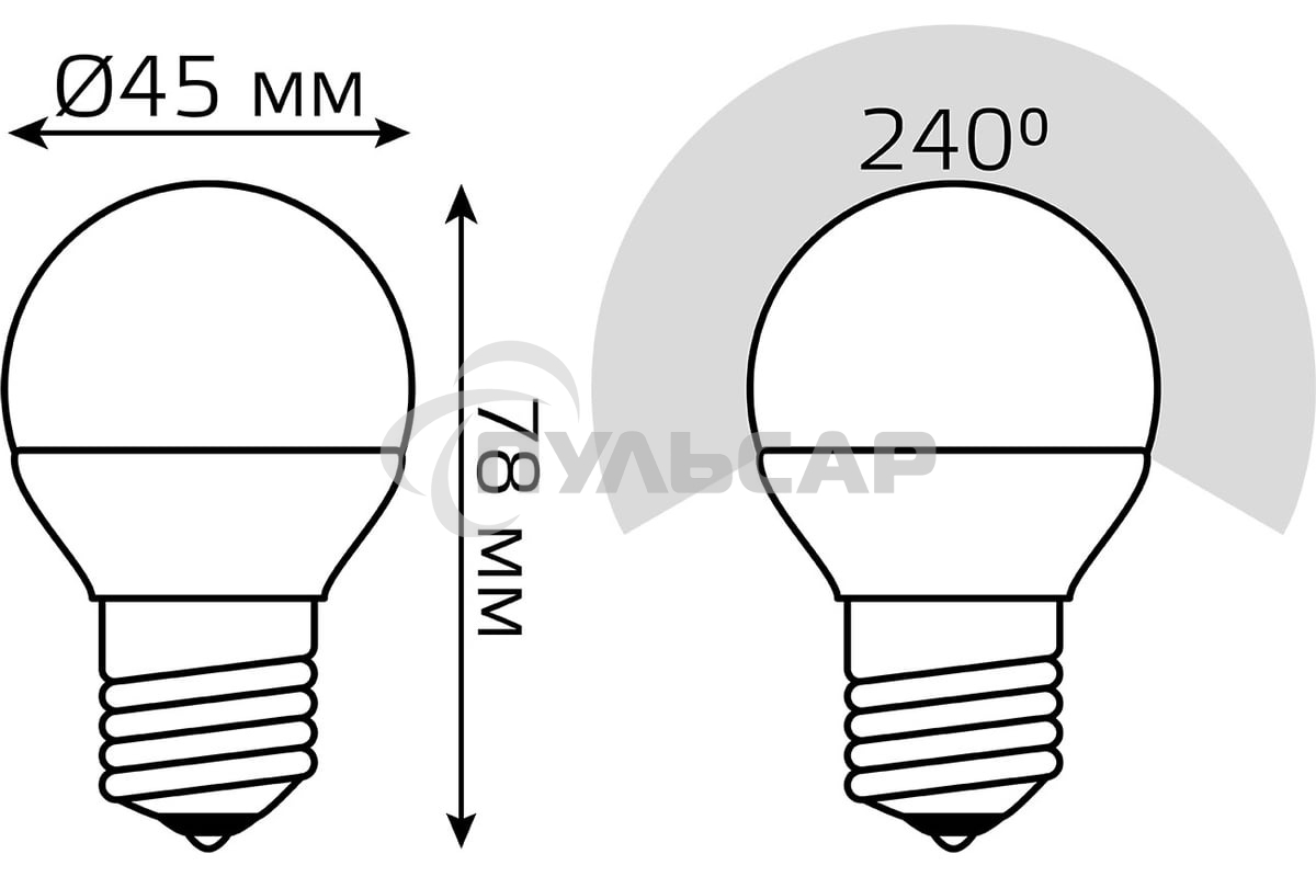 Лампа светодиодная Gauss LED Globe 7Вт E27 4100К step dimmable (диммир.)